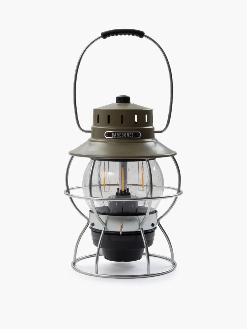 NIB Barebones Living Railroad Lantern - Olive Drab